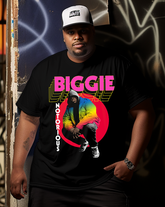 Herren-T-Shirt Biggie Graphic in Übergröße, kurzärmlig